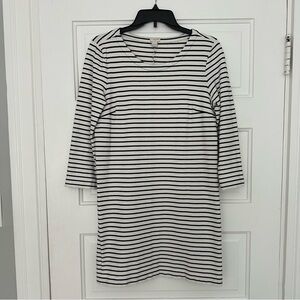 J. Crew ¾ Sleeve Striped Dress in Navy and White